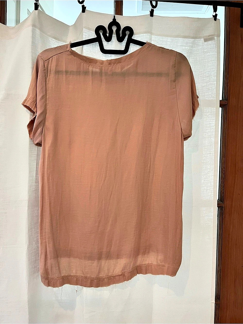 Cali Dreaming Short Sleeve Top in pale beige Pink. Small